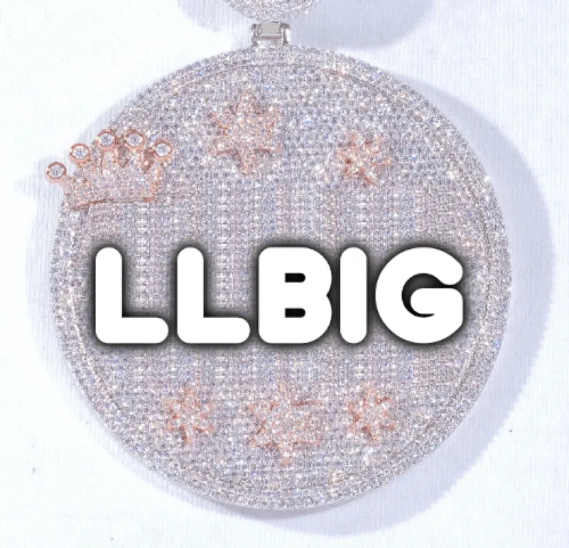 CUSTOM LETTER NECKLACE 3D BIG CROWN DISC sold by The GUU Shop