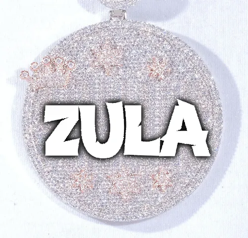 CUSTOM LETTER NECKLACE 3D BIG CROWN DISC sold by The GUU Shop