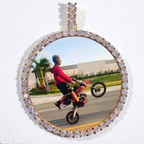 LARGE 3D CIRCLE CUSTOM PICTURE PENDANT sold by The GUU Shop