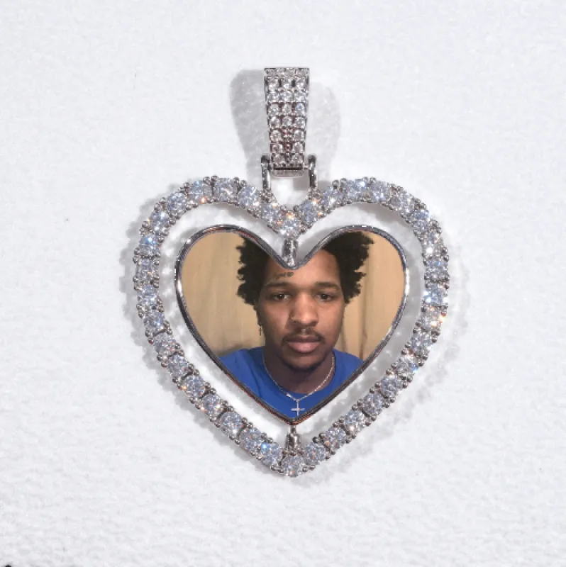 3D Spinning 2-Faced Heart Custom Picture Pendant sold by The GUU Shop