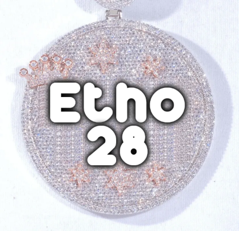 CUSTOM LETTER NECKLACE 3D BIG CROWN DISC sold by The GUU Shop