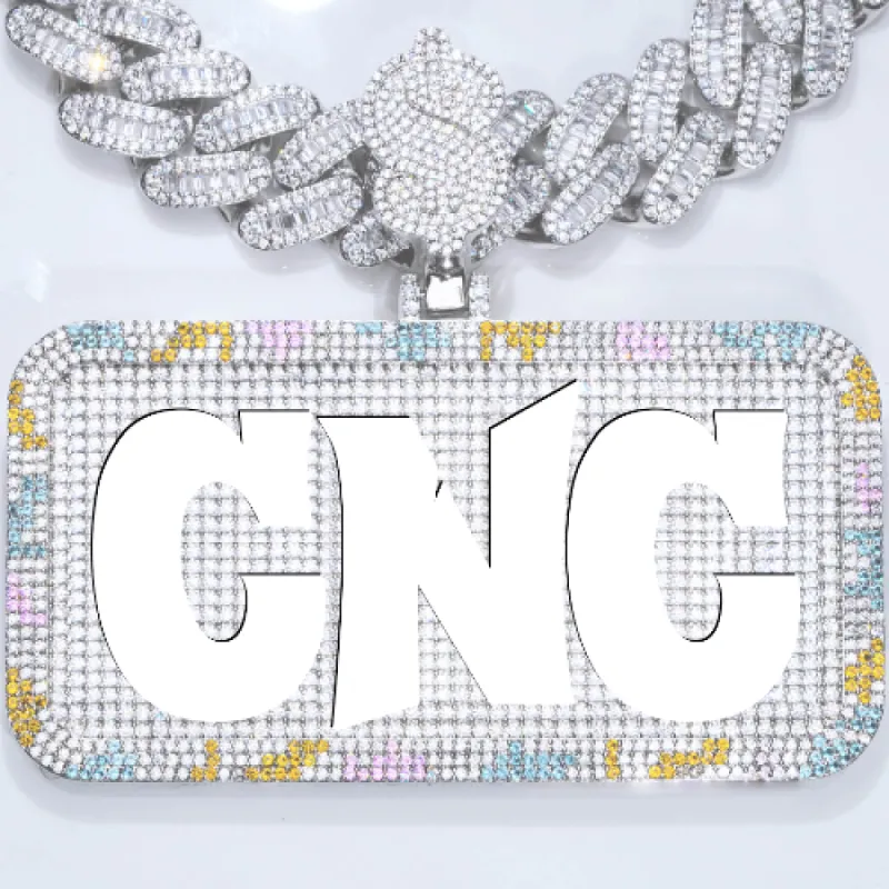 CUSTOM LETTER NECKLACE 3D COLORFUL SQUARE sold by The GUU Shop