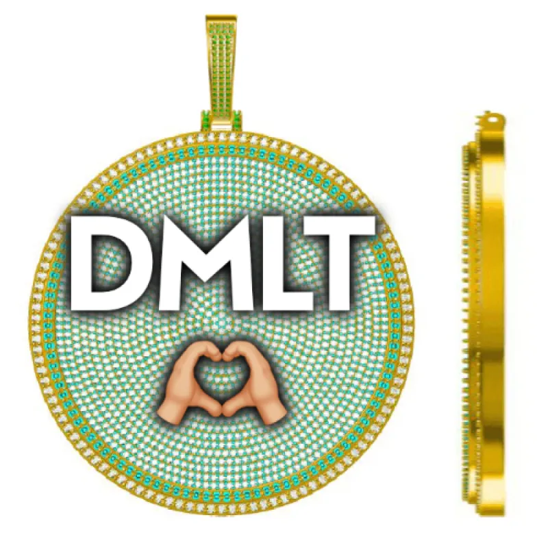 CUSTOM LETTER NECKLACE 3D BIG DISC sold by The GUU Shop