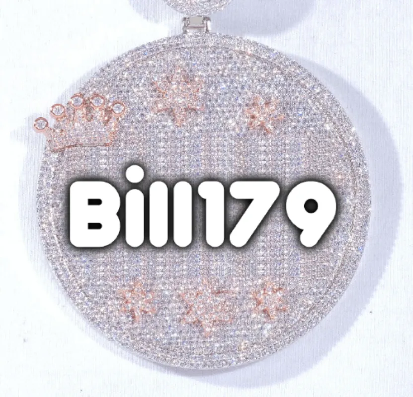 CUSTOM LETTER NECKLACE 3D BIG CROWN DISC sold by The GUU Shop