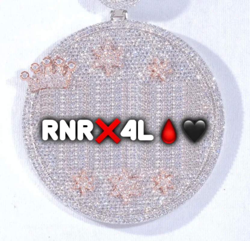 CUSTOM LETTER NECKLACE 3D BIG CROWN DISC sold by The GUU Shop
