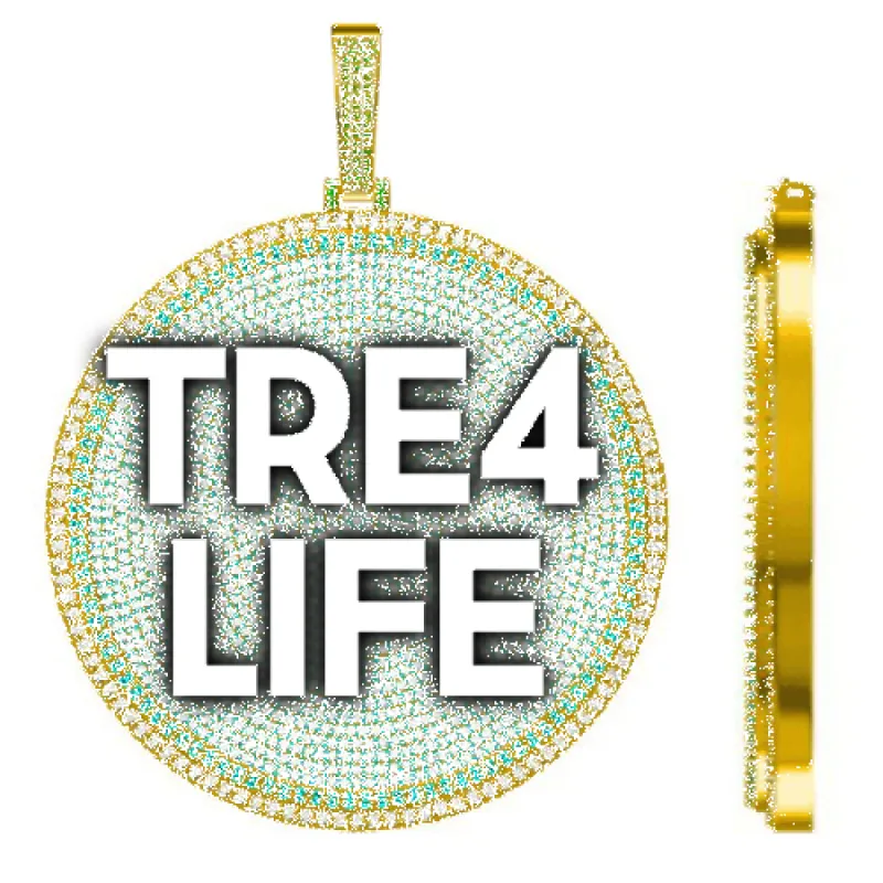 CUSTOM LETTER NECKLACE 3D BIG DISC sold by The GUU Shop