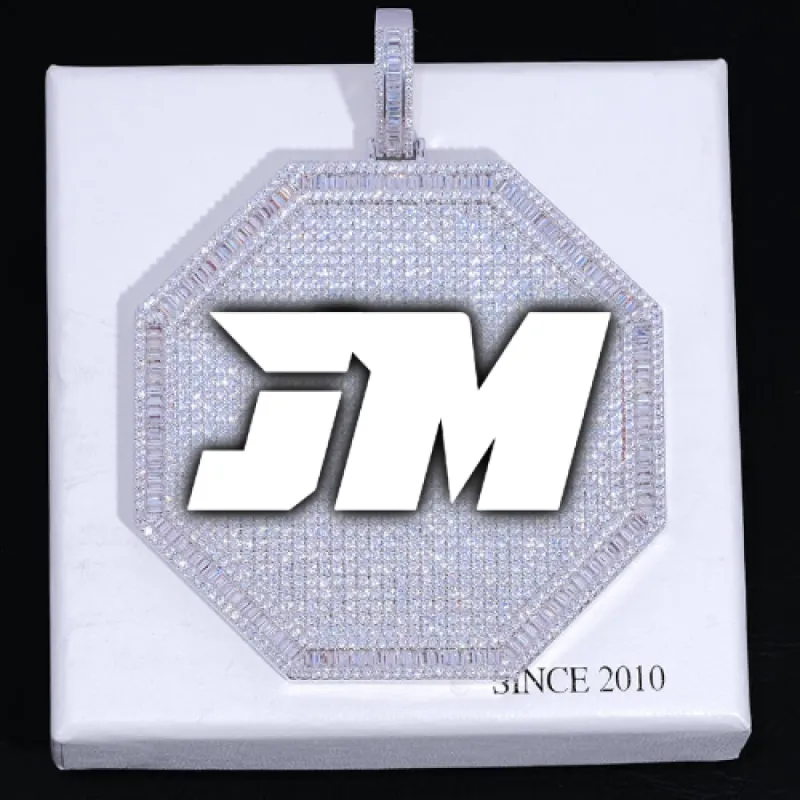 CUSTOM LETTER NECKLACE 3D BIG OCTAGON sold by The GUU Shop