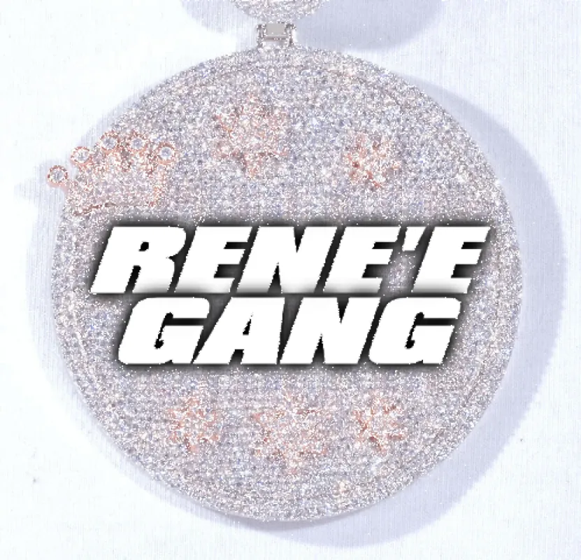 CUSTOM LETTER NECKLACE 3D BIG CROWN DISC sold by The GUU Shop