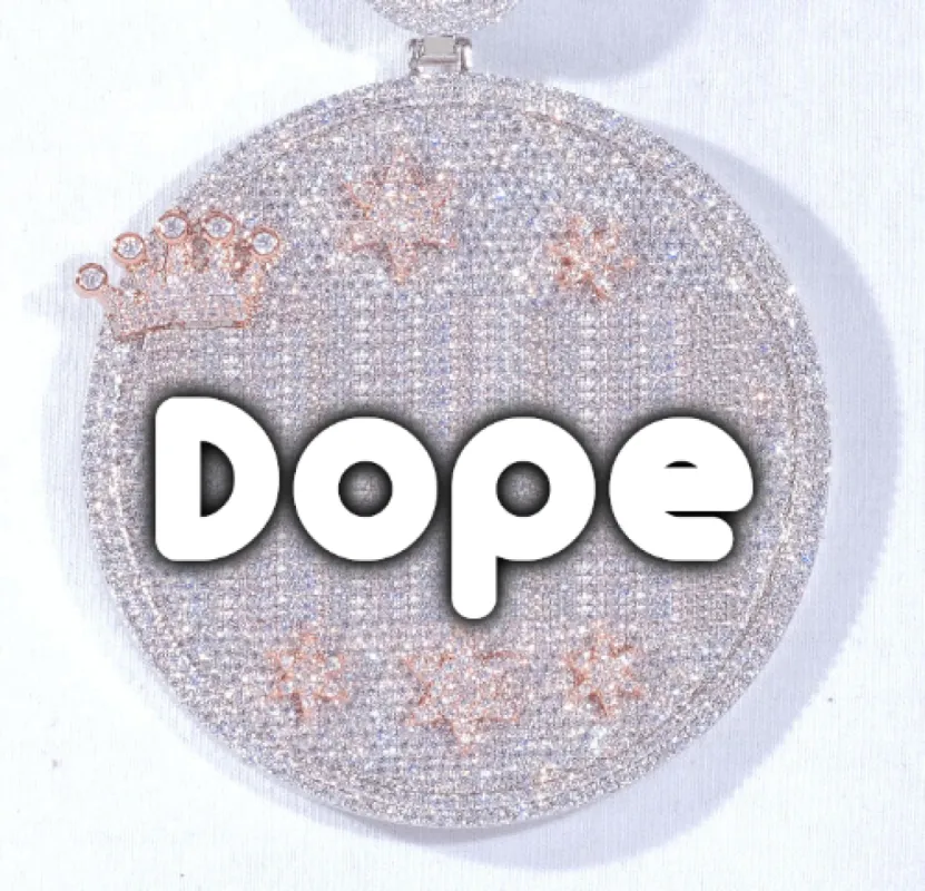 CUSTOM LETTER NECKLACE 3D BIG CROWN DISC sold by The GUU Shop