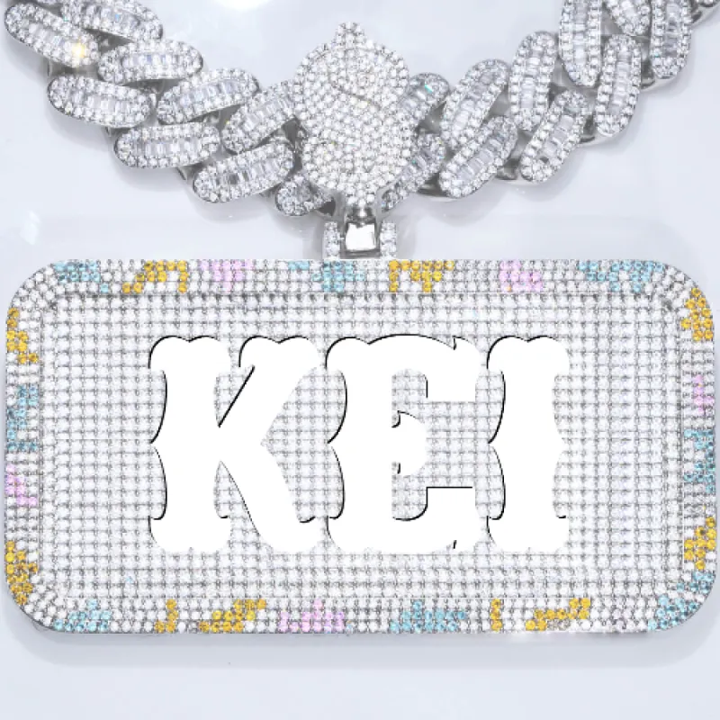 CUSTOM LETTER NECKLACE 3D COLORFUL SQUARE sold by The GUU Shop