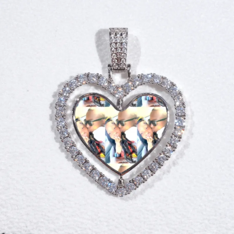 3D Spinning 2-Faced Heart Custom Picture Pendant sold by The GUU Shop