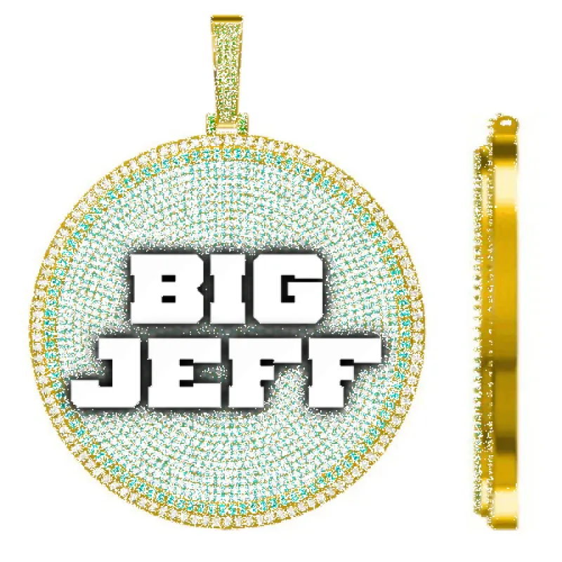 CUSTOM LETTER NECKLACE 3D BIG DISC sold by The GUU Shop