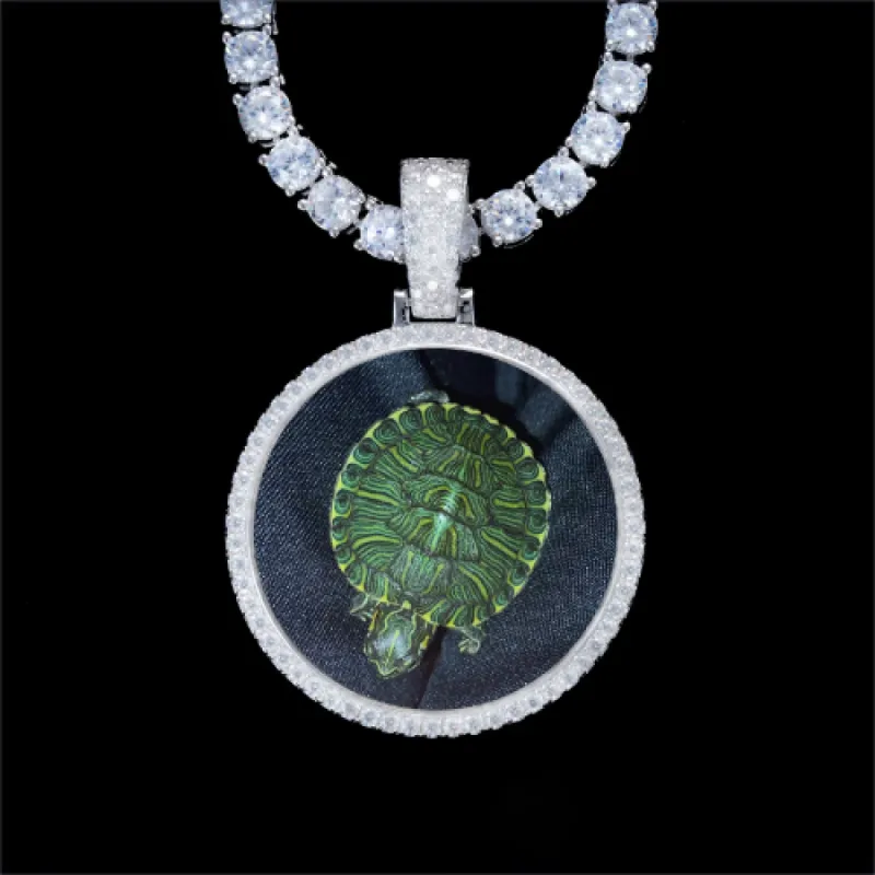 925S & VVS Moissanite 3D Circle Custom Picture Pendant sold by The GUU Shop