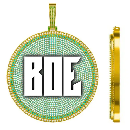 CUSTOM LETTER NECKLACE 3D BIG DISC sold by The GUU Shop