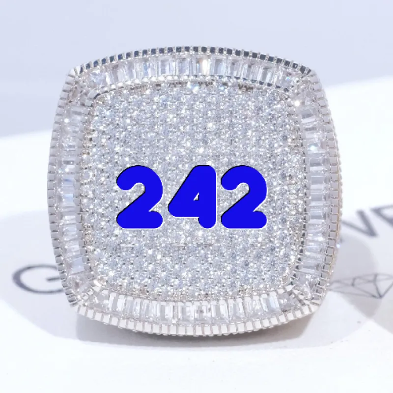 CUSTOM LETTER 3D ICED RING sold by The GUU Shop