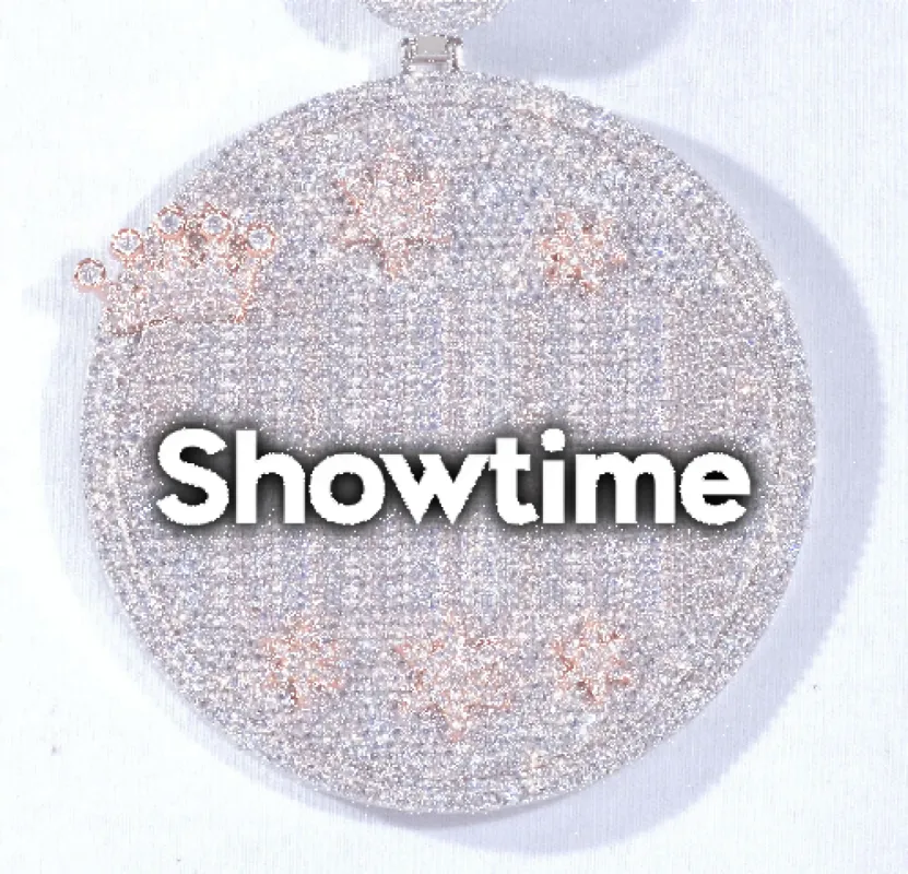 CUSTOM LETTER NECKLACE 3D BIG CROWN DISC sold by The GUU Shop