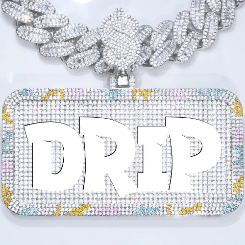 CUSTOM LETTER NECKLACE 3D COLORFUL SQUARE sold by The GUU Shop