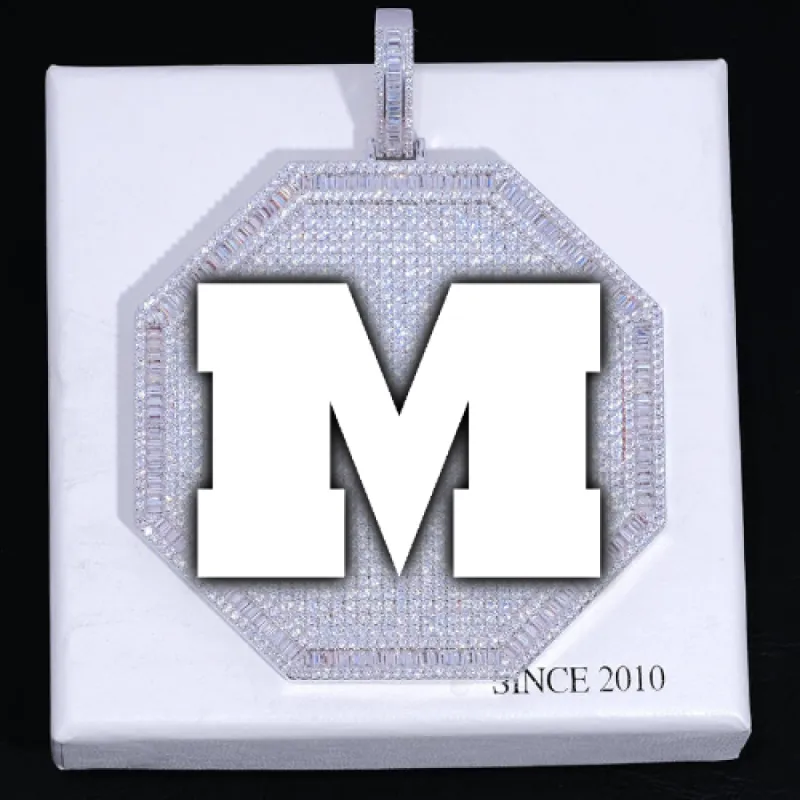 CUSTOM LETTER NECKLACE 3D BIG OCTAGON sold by The GUU Shop