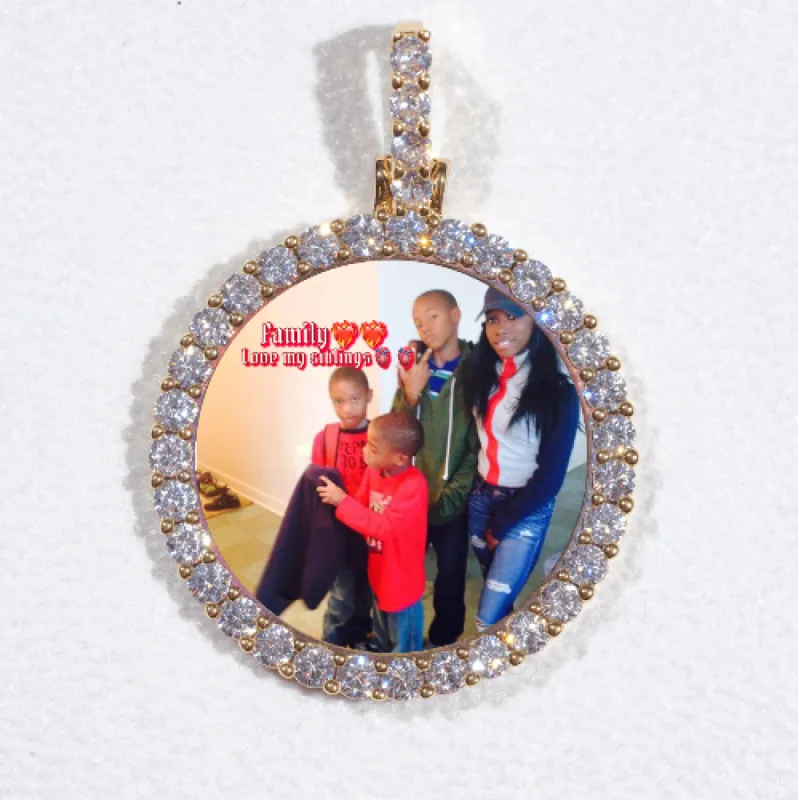 3D CIRCLE CUSTOM PICTURE PENDANT SMALL SIZE sold by The GUU Shop