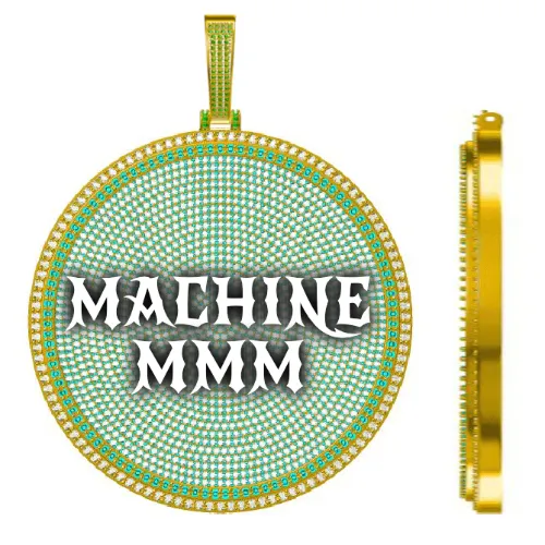 CUSTOM LETTER NECKLACE 3D BIG DISC sold by The GUU Shop