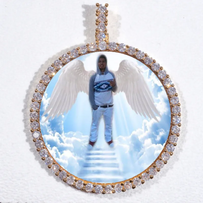 LARGE 3D CIRCLE CUSTOM PICTURE PENDANT sold by The GUU Shop