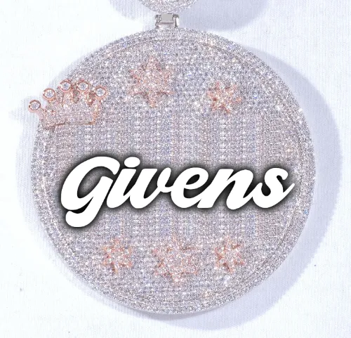 CUSTOM LETTER NECKLACE 3D BIG CROWN DISC sold by The GUU Shop