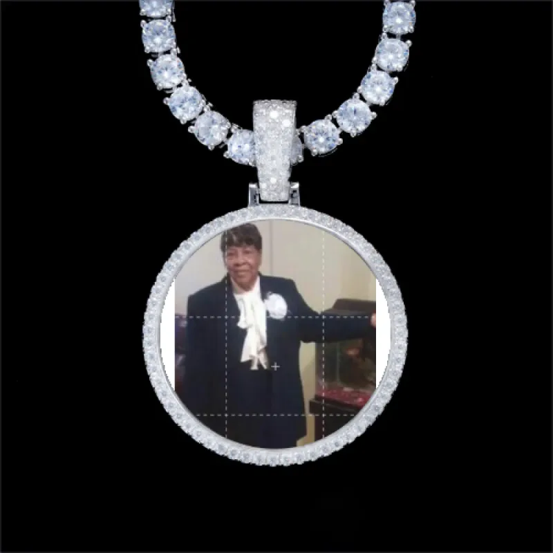 925S & VVS Moissanite 3D Circle Custom Picture Pendant sold by The GUU Shop