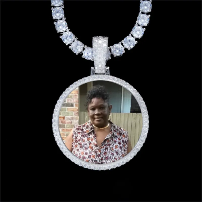 925S & VVS Moissanite 3D Circle Custom Picture Pendant sold by The GUU Shop