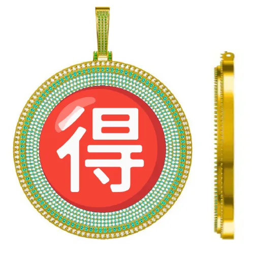 CUSTOM LETTER NECKLACE 3D BIG DISC sold by The GUU Shop