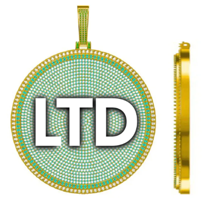 CUSTOM LETTER NECKLACE 3D BIG DISC sold by The GUU Shop