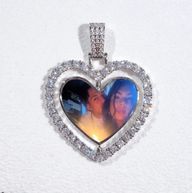 3D Spinning 2-Faced Heart Custom Picture Pendant sold by The GUU Shop