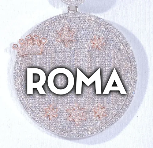 CUSTOM LETTER NECKLACE 3D BIG CROWN DISC sold by The GUU Shop