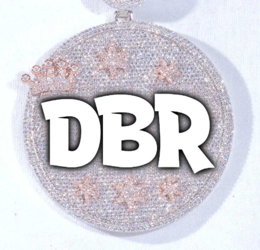 CUSTOM LETTER NECKLACE 3D BIG CROWN DISC sold by The GUU Shop