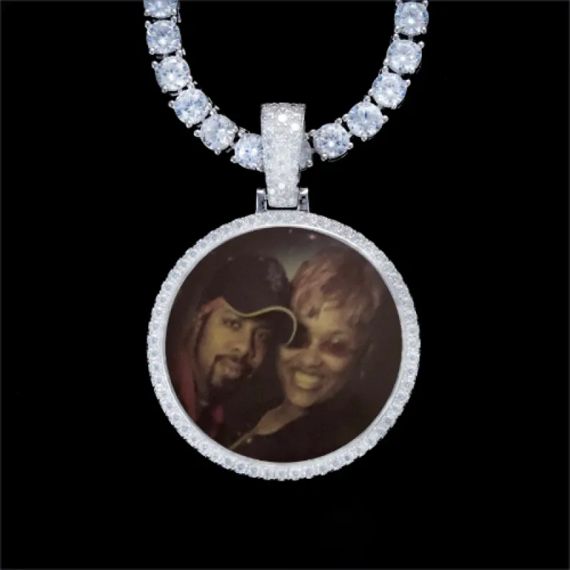925S & VVS Moissanite 3D Circle Custom Picture Pendant sold by The GUU Shop