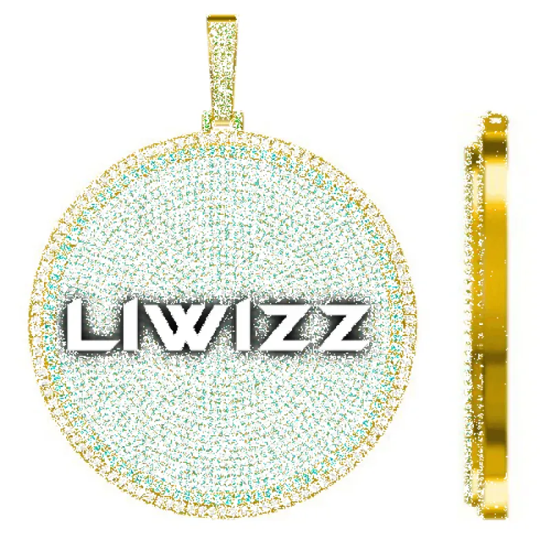 CUSTOM LETTER NECKLACE 3D BIG DISC sold by The GUU Shop