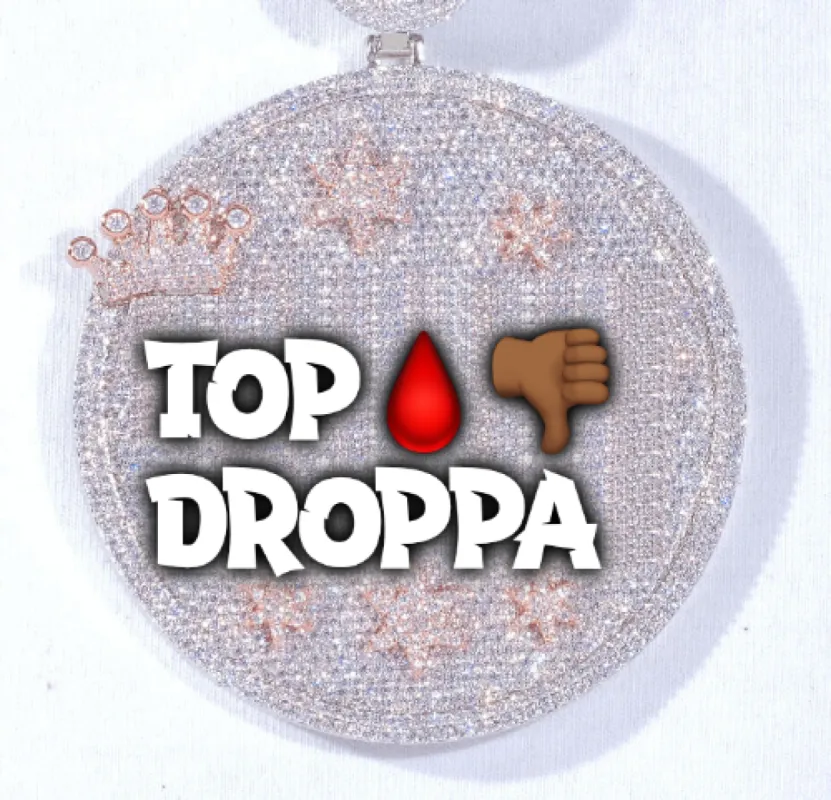 CUSTOM LETTER NECKLACE 3D BIG CROWN DISC sold by The GUU Shop