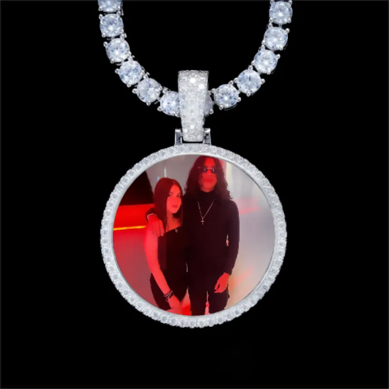 925S & VVS Moissanite 3D Circle Custom Picture Pendant sold by The GUU Shop
