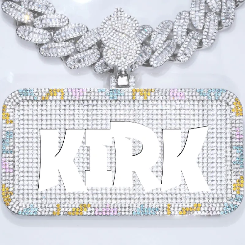 CUSTOM LETTER NECKLACE 3D COLORFUL SQUARE sold by The GUU Shop