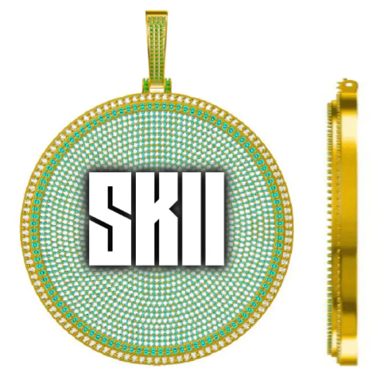 CUSTOM LETTER NECKLACE 3D BIG DISC sold by The GUU Shop