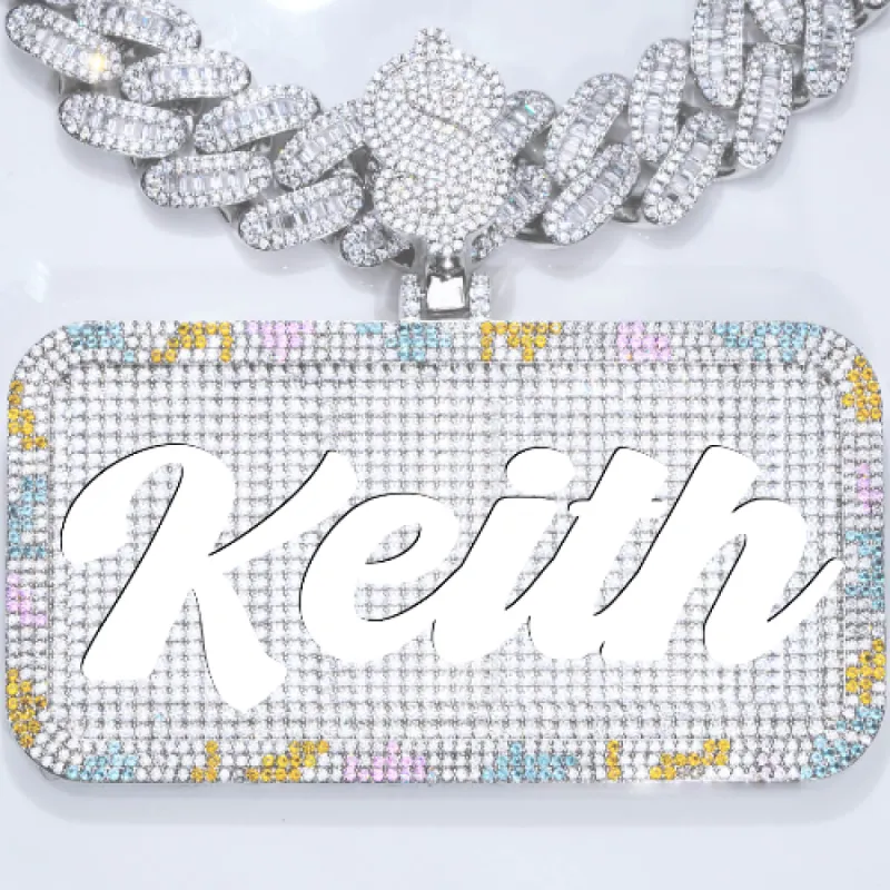 CUSTOM LETTER NECKLACE 3D COLORFUL SQUARE sold by The GUU Shop