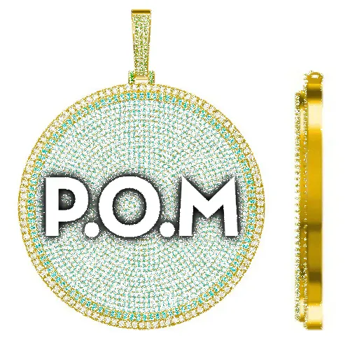 CUSTOM LETTER NECKLACE 3D BIG DISC sold by The GUU Shop