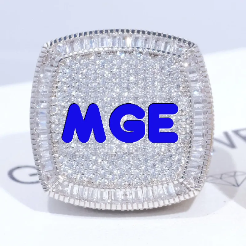 CUSTOM LETTER 3D ICED RING sold by The GUU Shop