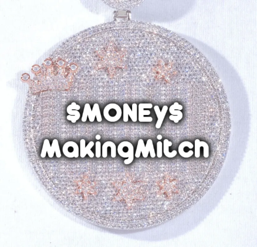 CUSTOM LETTER NECKLACE 3D BIG CROWN DISC sold by The GUU Shop