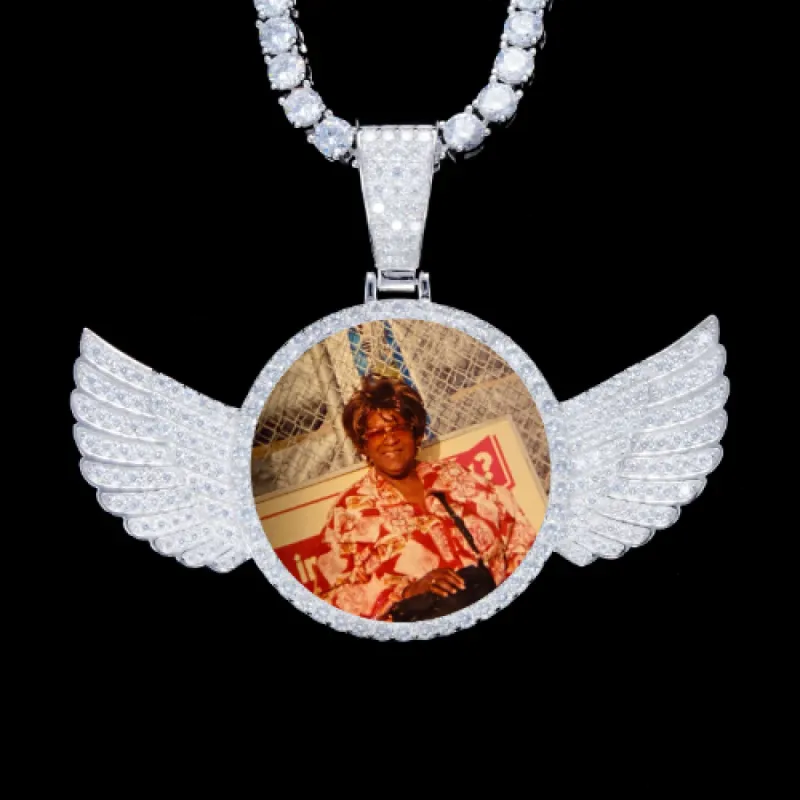 925S & VVS Moissanite 3D Wing Custom Picture Pendant sold by The GUU Shop