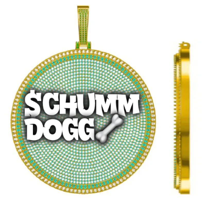 CUSTOM LETTER NECKLACE 3D BIG DISC sold by The GUU Shop