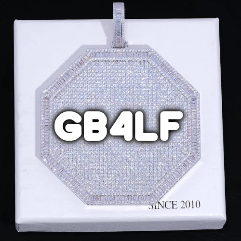 CUSTOM LETTER NECKLACE 3D BIG OCTAGON sold by The GUU Shop