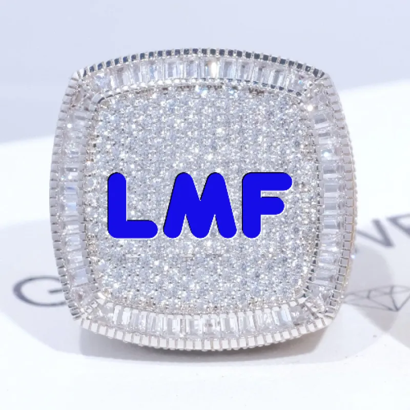 CUSTOM LETTER 3D ICED RING sold by The GUU Shop