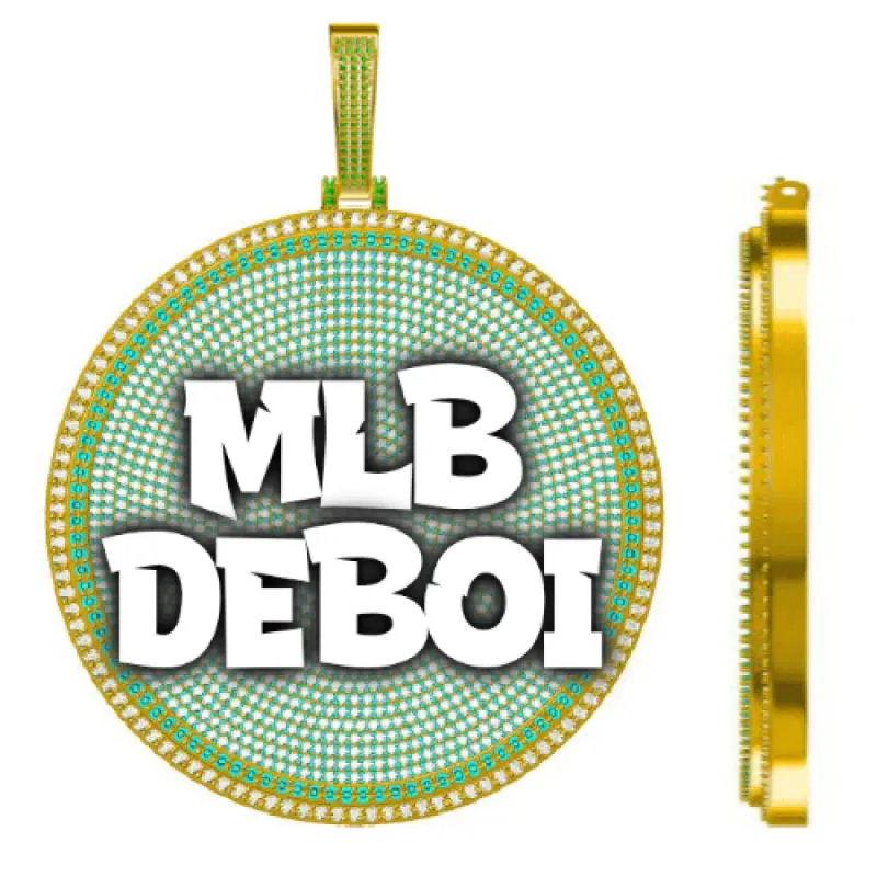 CUSTOM LETTER NECKLACE 3D BIG DISC sold by The GUU Shop