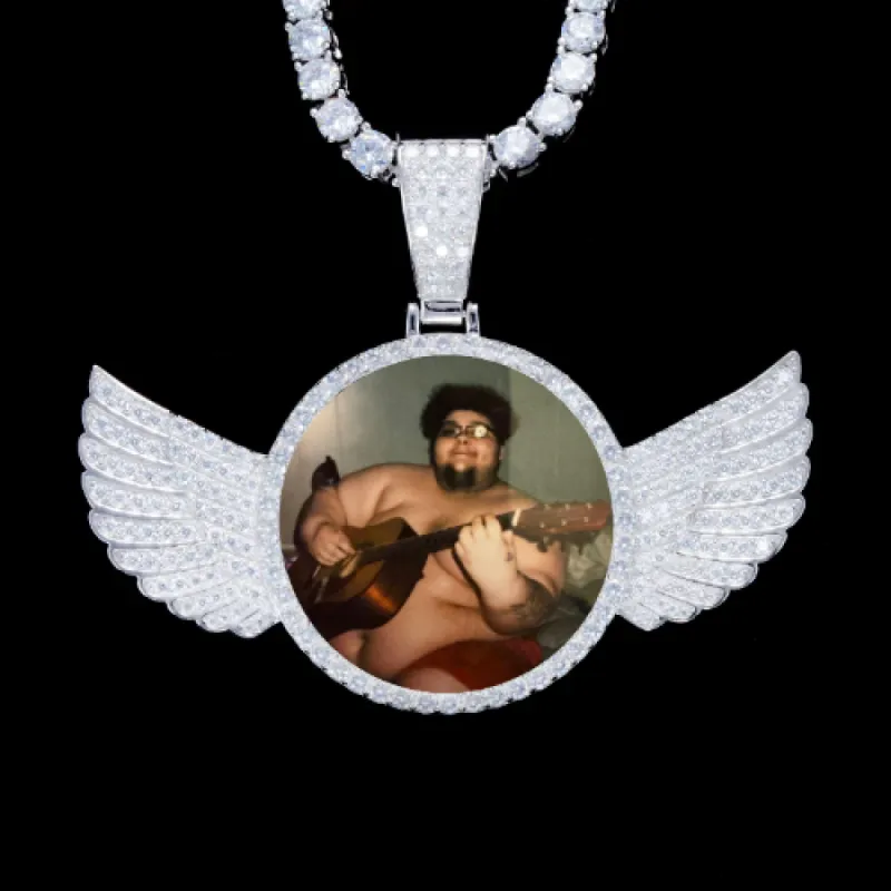 925S & VVS Moissanite 3D Wing Custom Picture Pendant sold by The GUU Shop