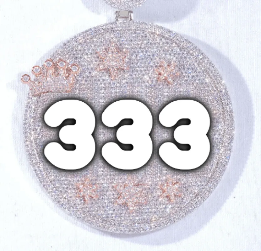 CUSTOM LETTER NECKLACE 3D BIG CROWN DISC sold by The GUU Shop